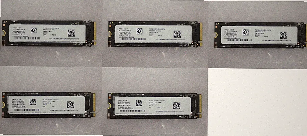 LOT OF 5 Samsung PM9C1 512GB PCIe Gen4x4 NVMe M.2 2280 MZVL8512HELU-00BTW