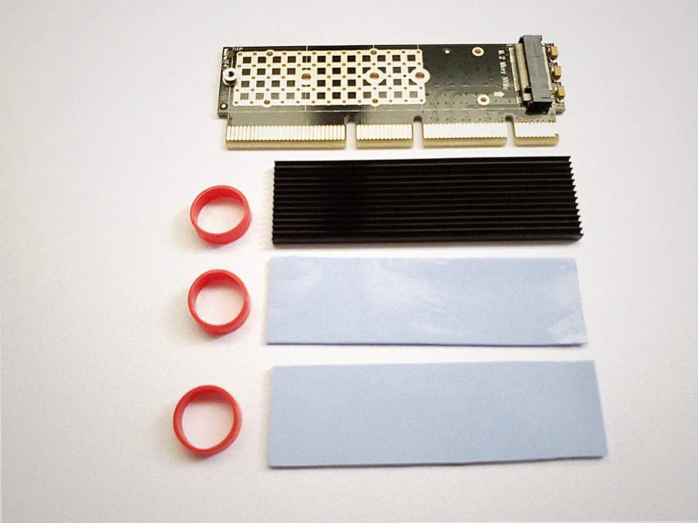 M.2 NVME SSD Adapter Card PCI-E 4.0 X4 X8 X16 M Key Interface + Heatsink